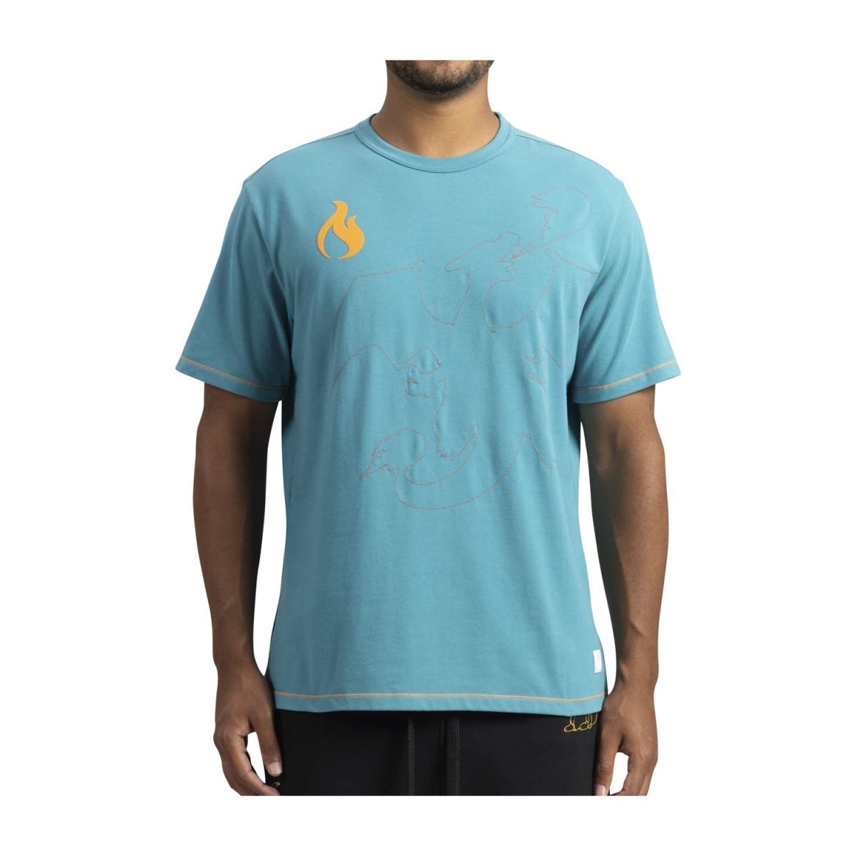 Pokémon Charizard T-Shirt – Türkis, 100 % Baumwolle, Rundhals, Offizielles Merchandise