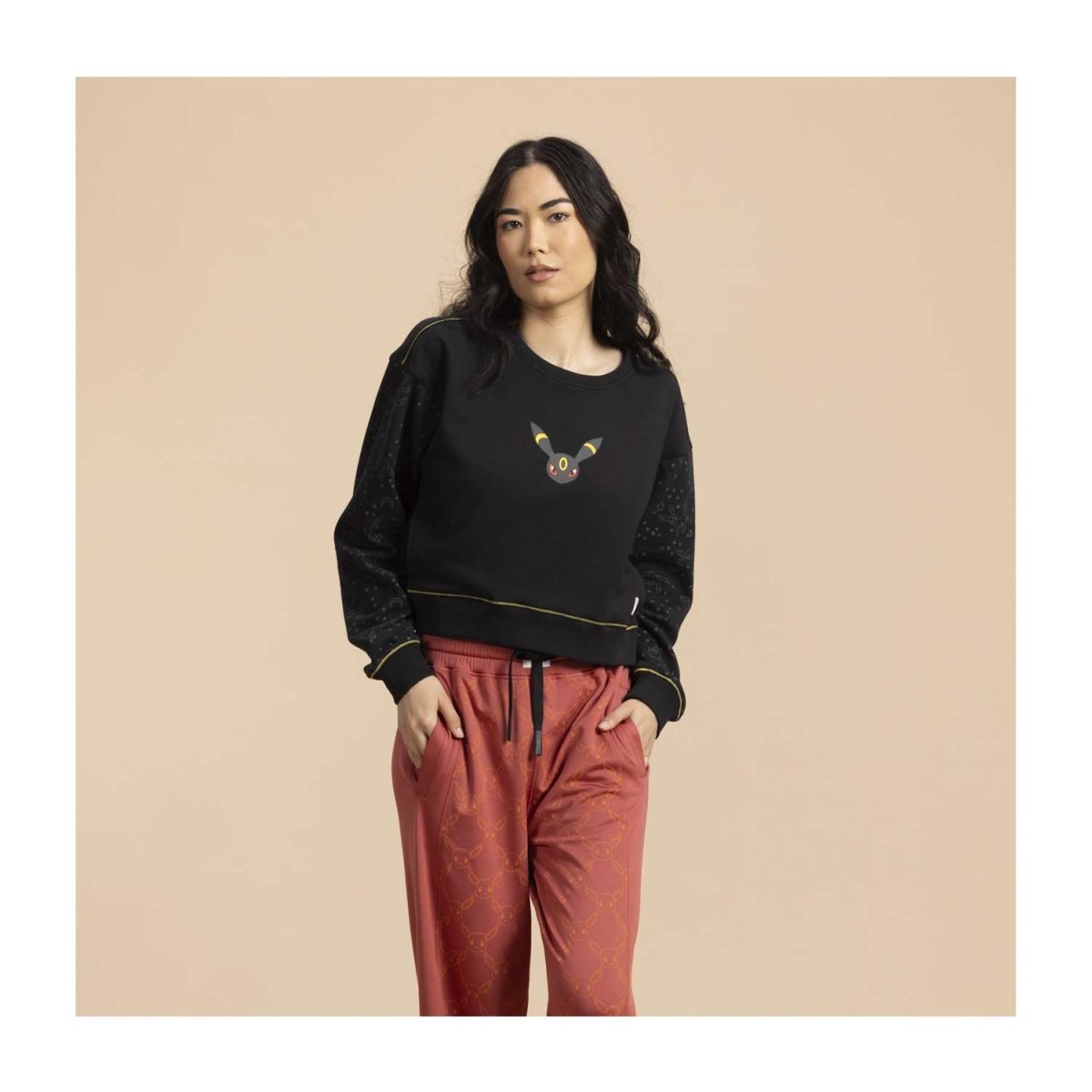 Umbreon Pokémon Lounge Black Crop Sweatshirt - Women | Pokémon