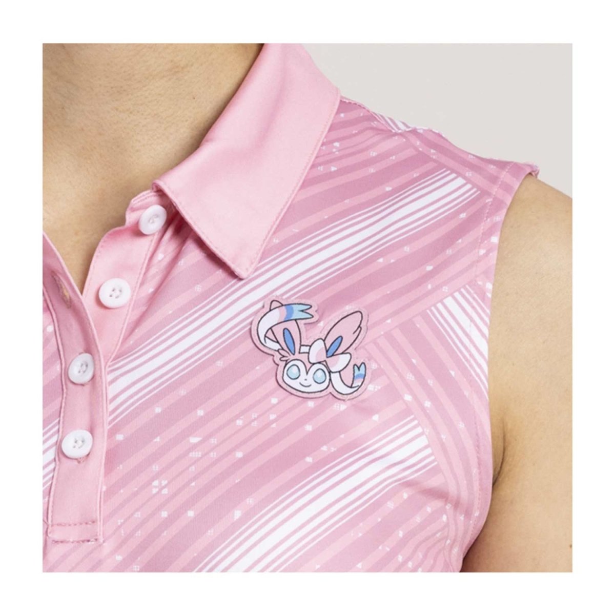 Sylveon Pokémon Clubhouse Pink Sleeveless Polo Shirt - Women Sylveon Pokémon Clubhouse Pink Sleeveless Polo Shirt - Women