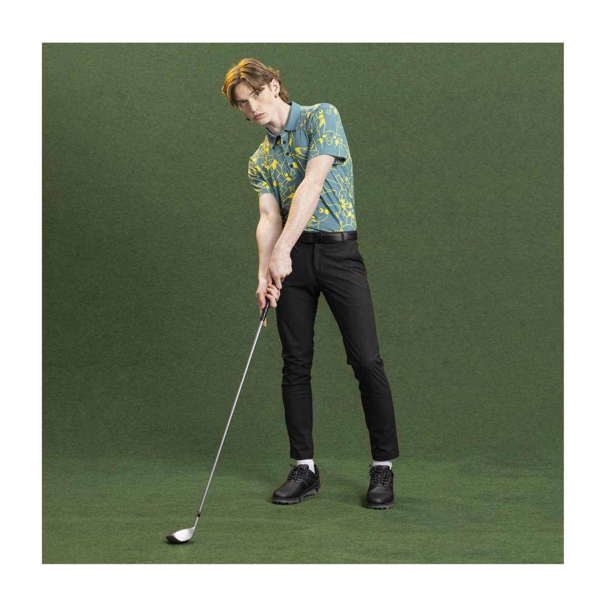 Pikachu Pokémon Clubhouse Green Polo Shirt - Men | Pokémon Center