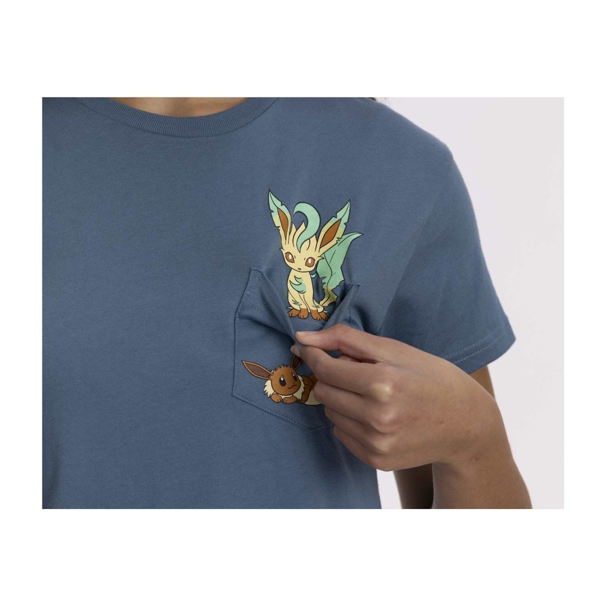 Fifth Sun - Maglietta Donna Eevee Face Pokemon - Girocollo, Manica Corta, Colore Antracite, Taglia S