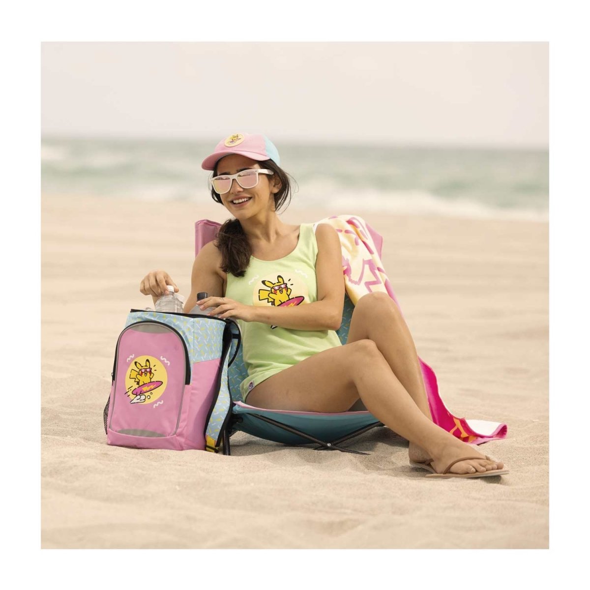 Pikachu Pokémon Lazy Summer Pink & Blue Backpack Cooler | Pokémon