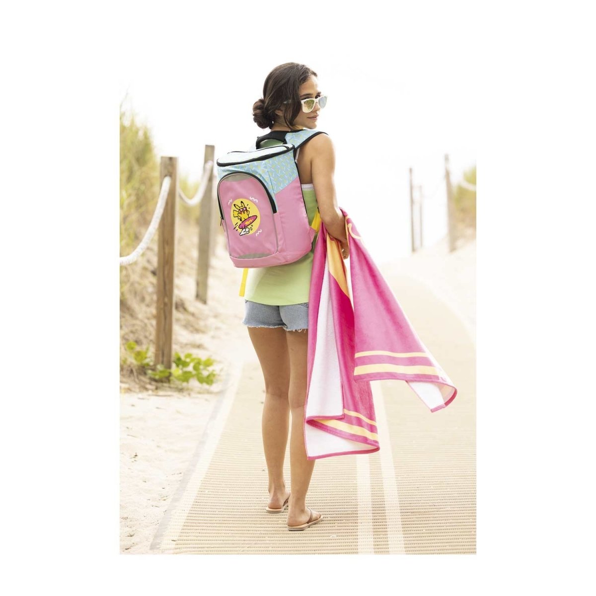 Pikachu Pokémon Lazy Summer Pink & Blue Backpack Cooler | Pokémon
