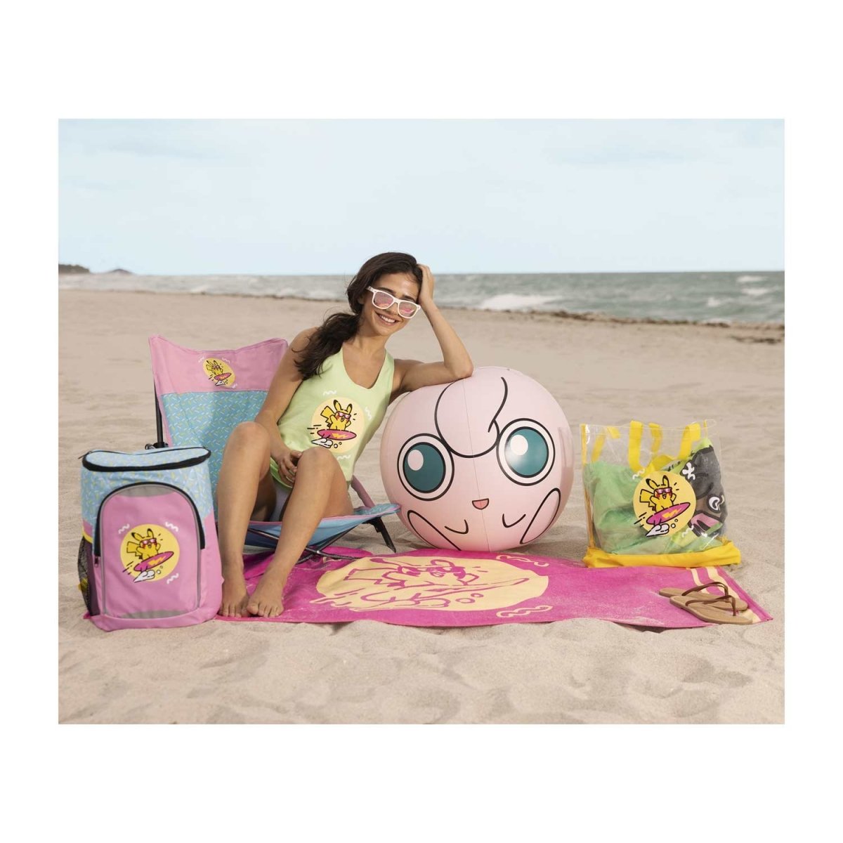 Pikachu Pokémon Lazy Summer Pink & Blue Low-Back Chair | Pokémon