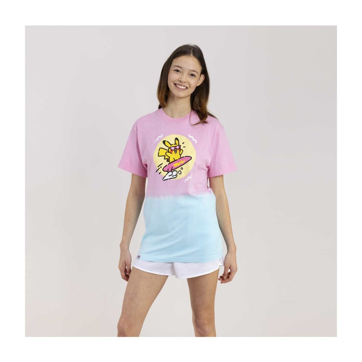 Pikachu Pokémon Lazy Summer Pink & Blue Relaxed Fit Crew Neck T