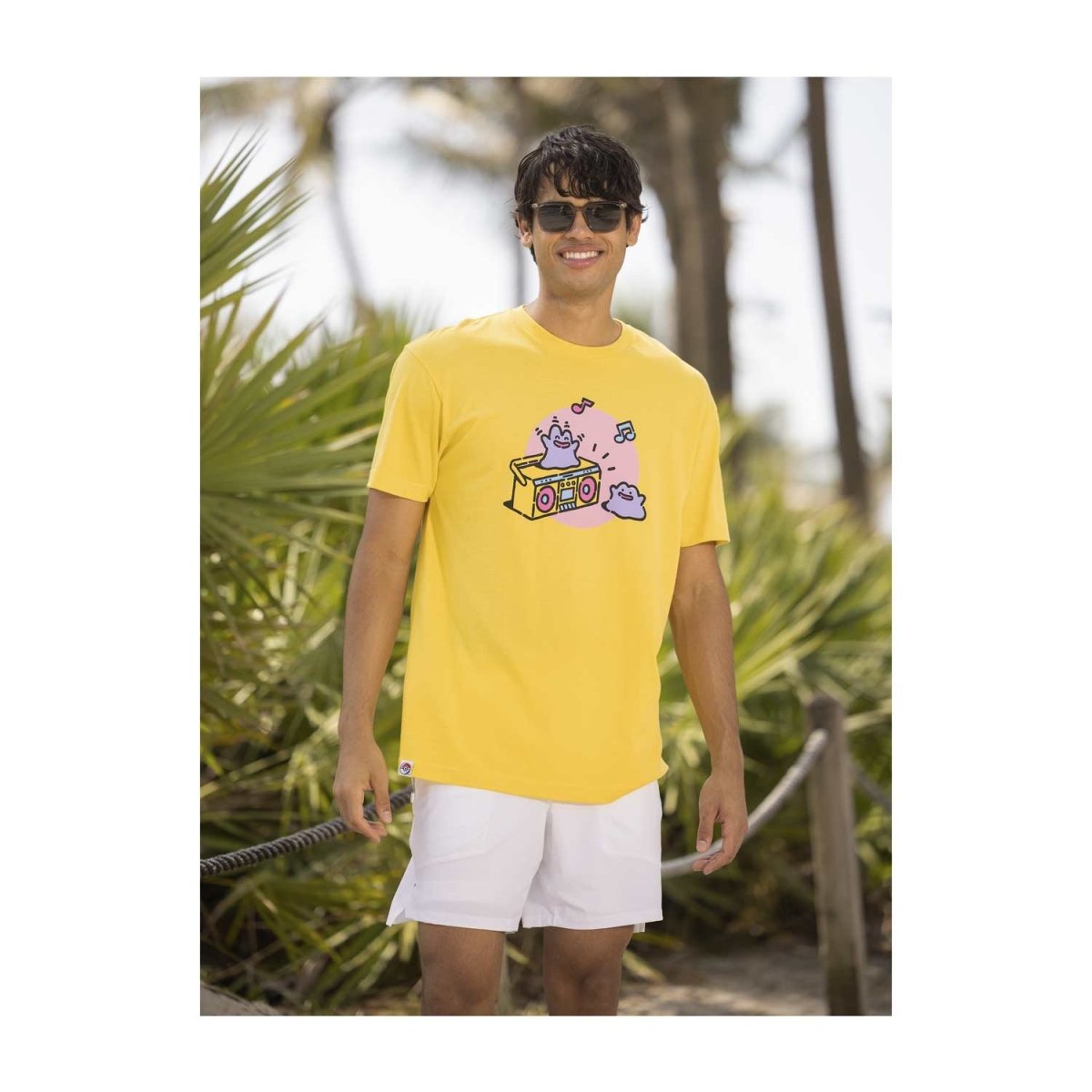 Ditto Pokémon Lazy Summer Yellow Relaxed Fit Crew Neck T-Shirt