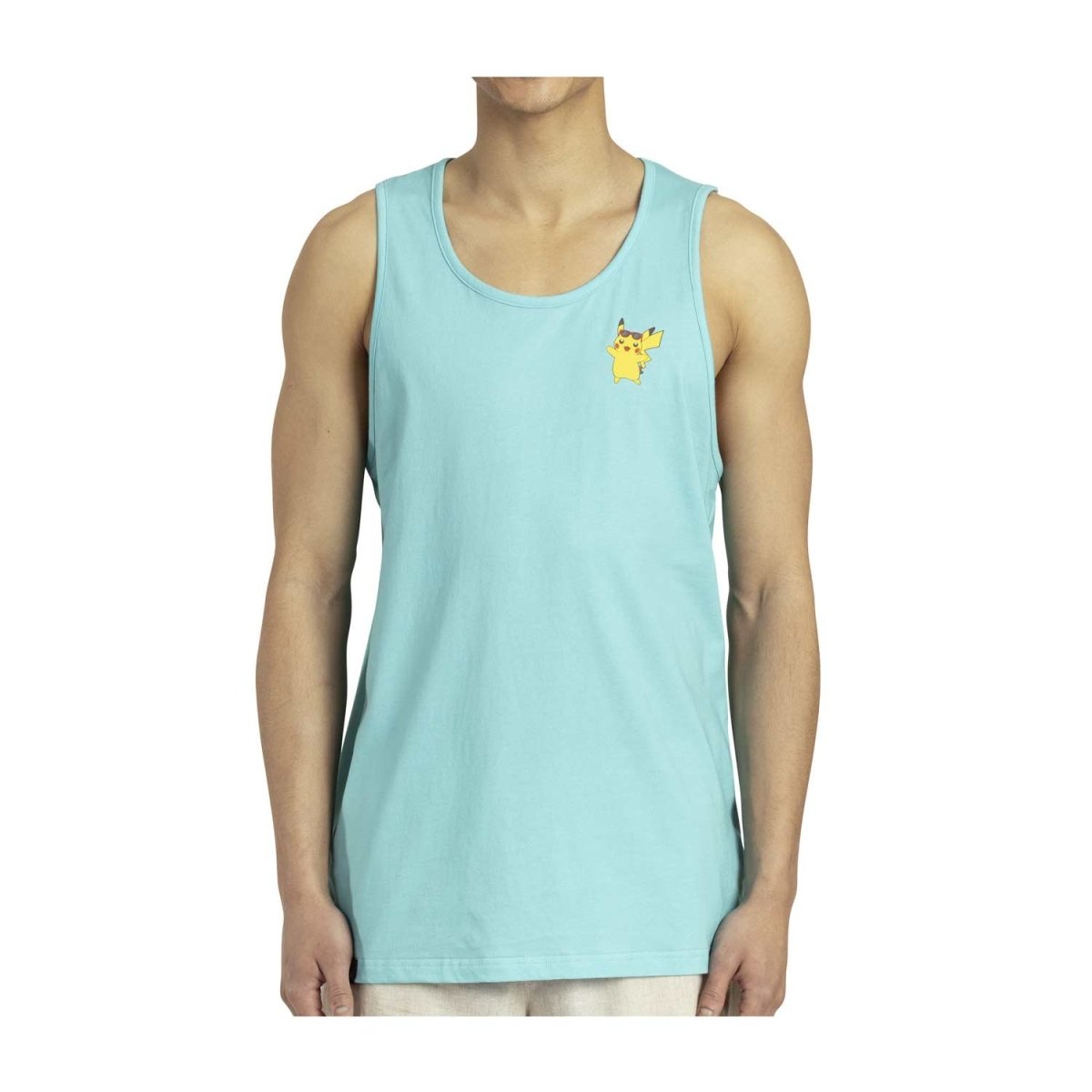 Pikachu Pokémon Tropical Turquoise Fitted Tank Top - Men
