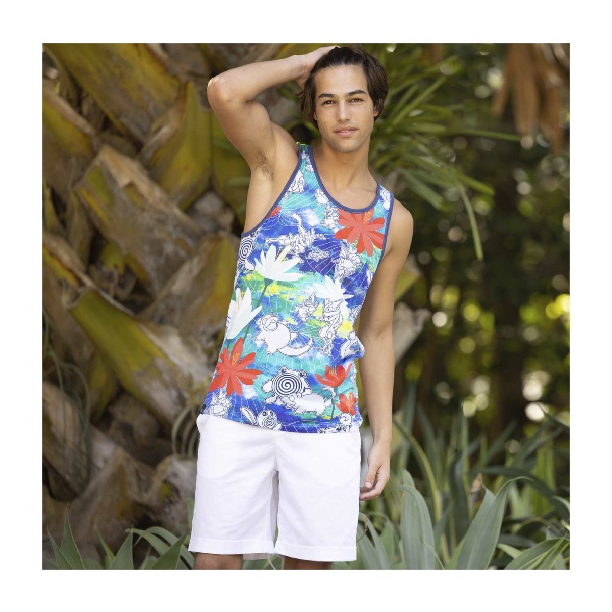 Sunlit Marsh Pokémon Tropical Fitted Tank Top - Men | Pokémon