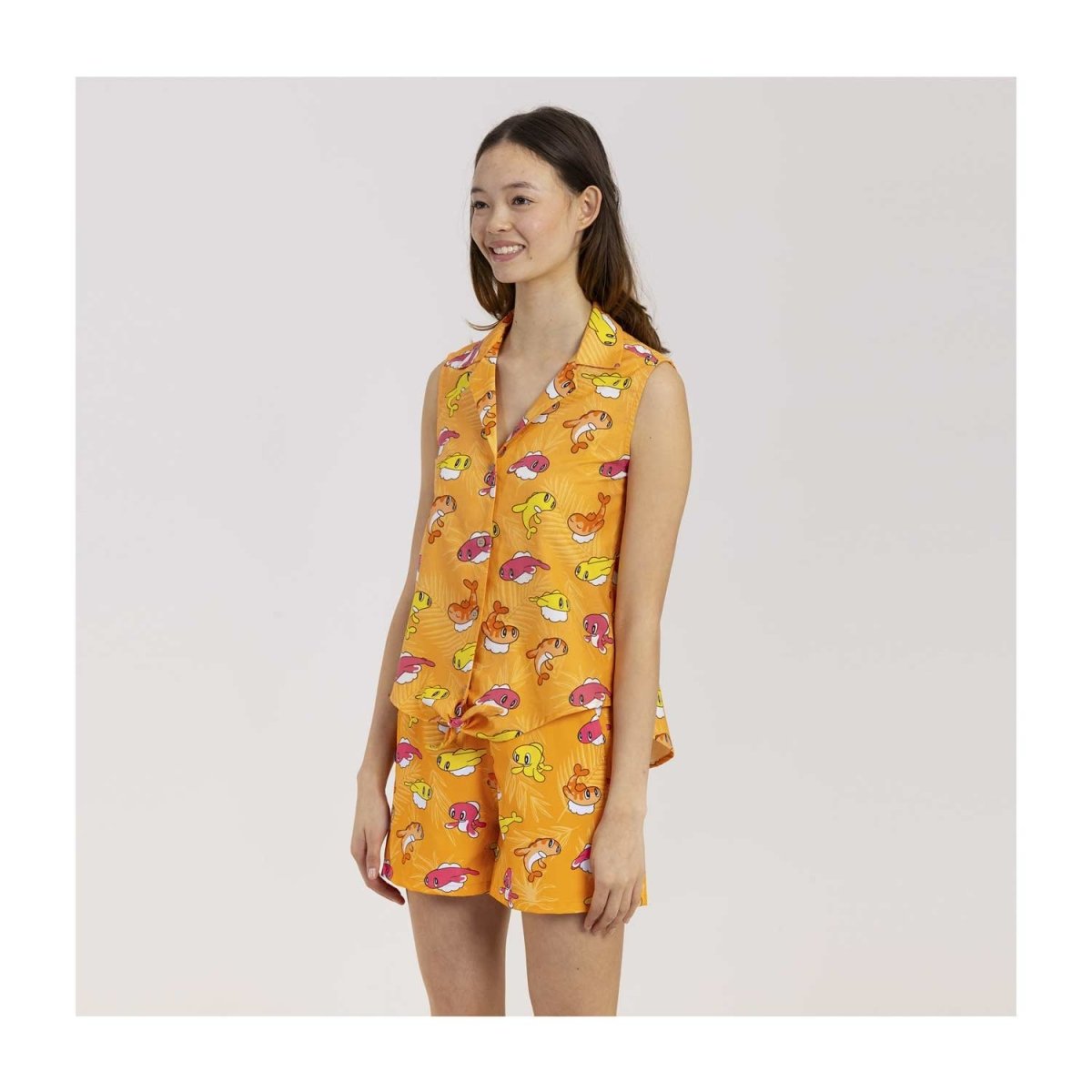 トップス Tatsunori Tatsugiri Trio Pokémon Tropical Sleeveless Tropical Shirt