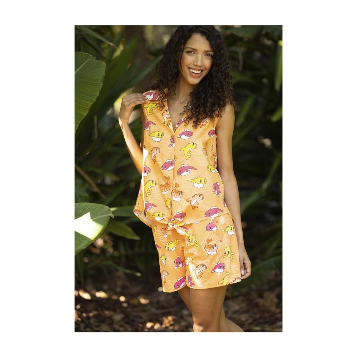 トップス Tatsunori Tatsugiri Trio Pokémon Tropical Sleeveless Tropical Shirt