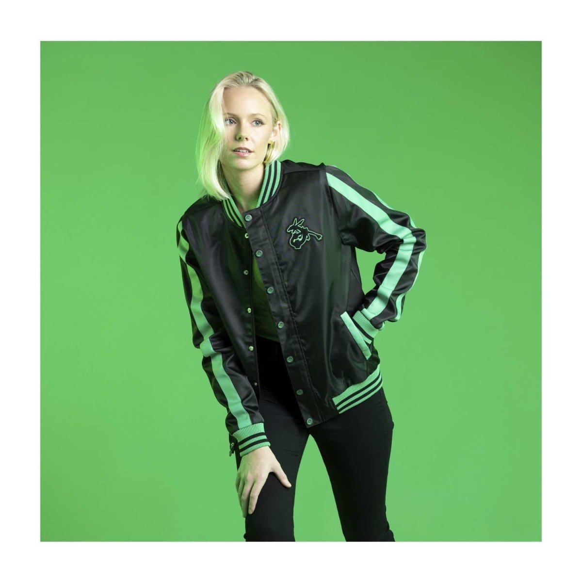 Rayquaza Pokémon Jackets Black Snap-Down Jacket - Adult