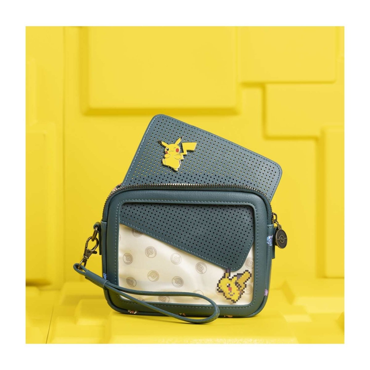 海外ポケセン限定/ピクセル ピン コレクター クラッチ ショルダー バック Pokémon Pixel Pin Collector Clutch | Pokémon Center Official Site