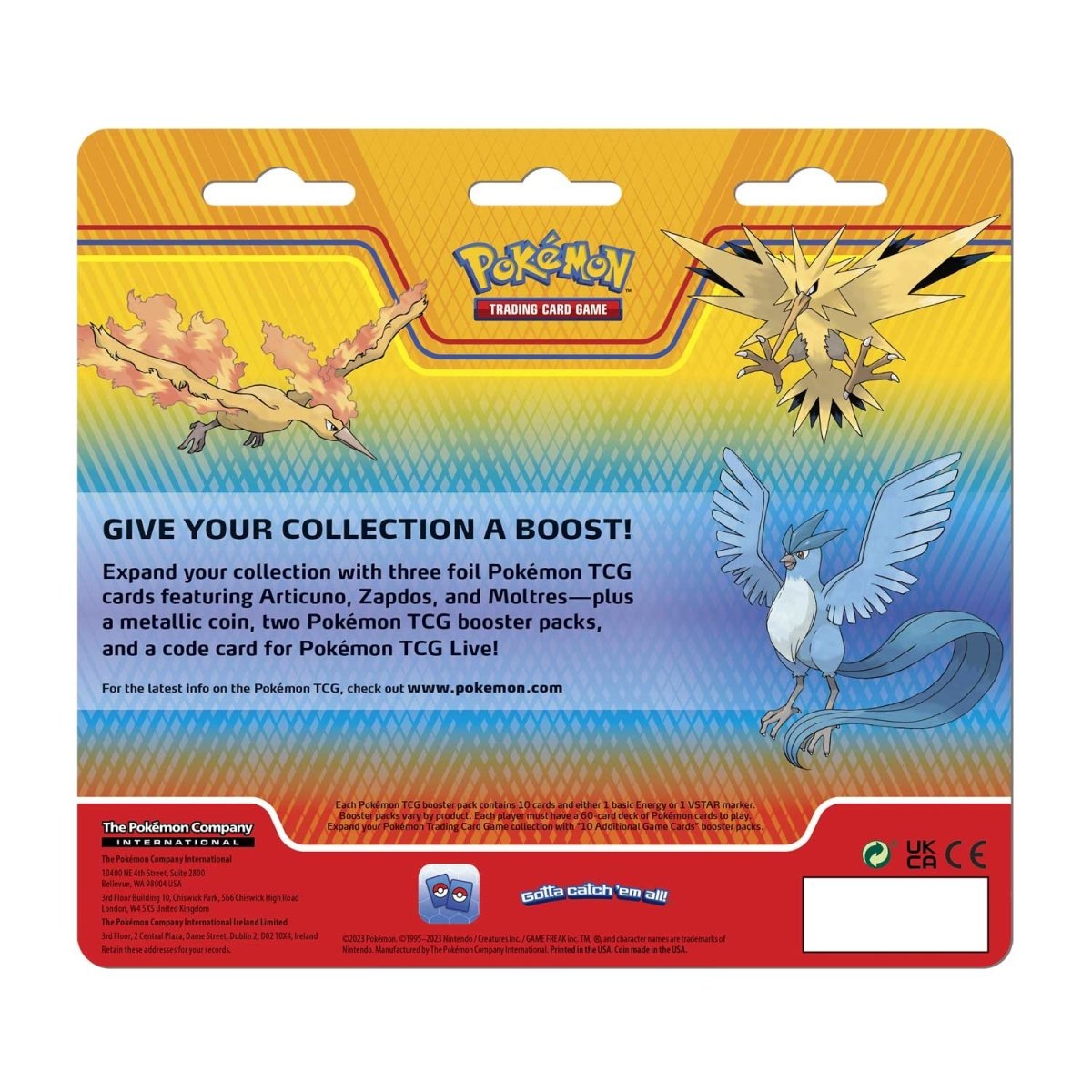 atlet overskydende Anvendelse Pokémon TCG: Articuno, Zapdos & Moltres Cards with 2 Booster Packs & Coin |  Pokémon Center Official Site