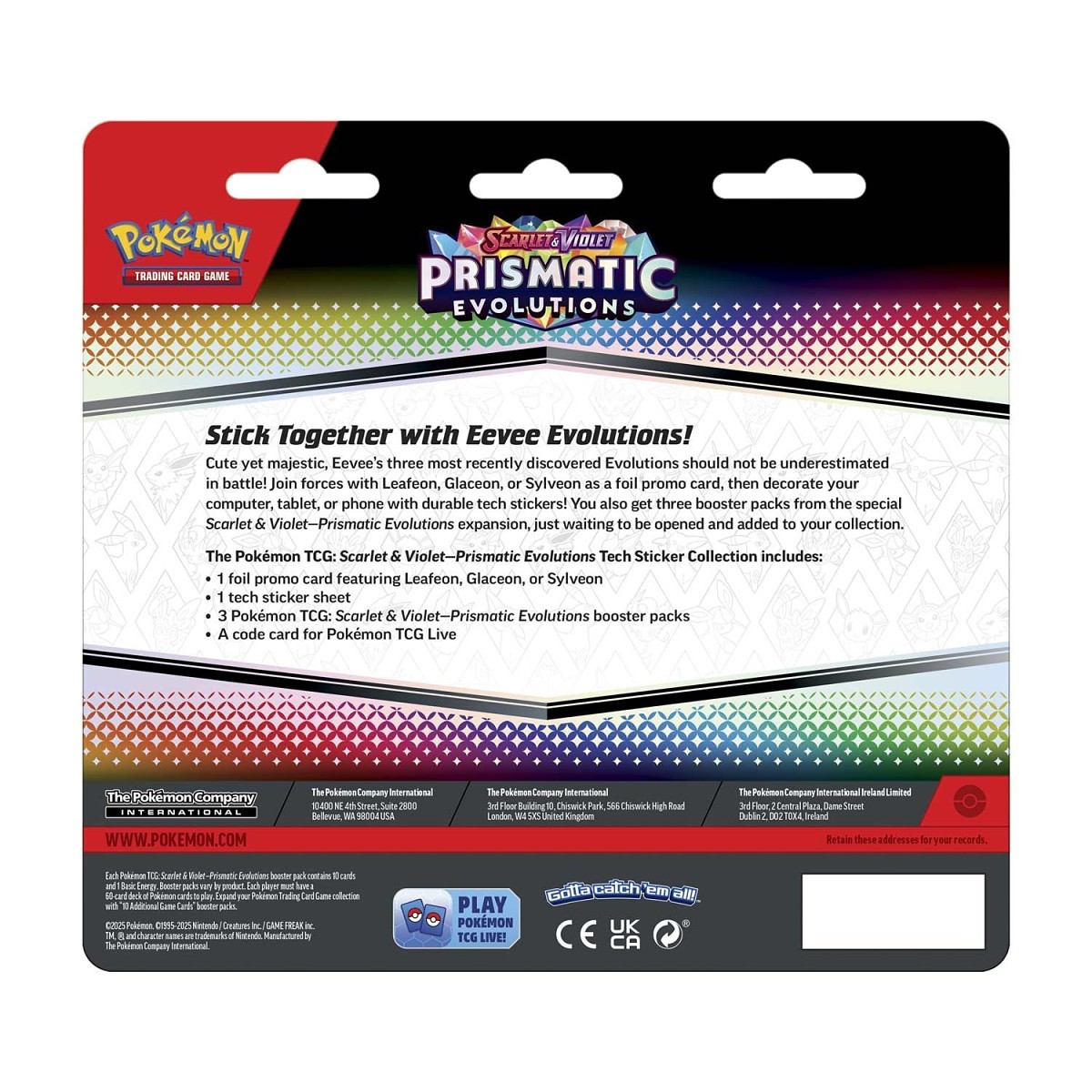 Pokémon TCG: Scarlet & Violet-Prismatic Evolutions Tech Sticker Collection (Sylveon)