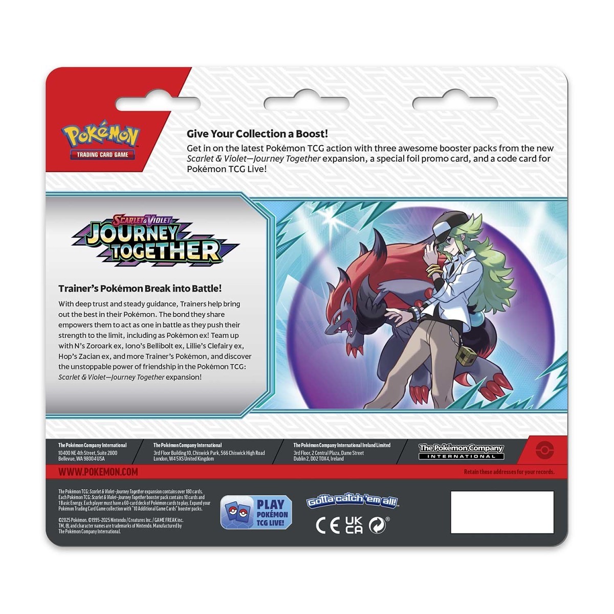 Pokémon TCG: Scarlet & Violet-Journey Together 3 Booster Packs & Yanmega Promo Card