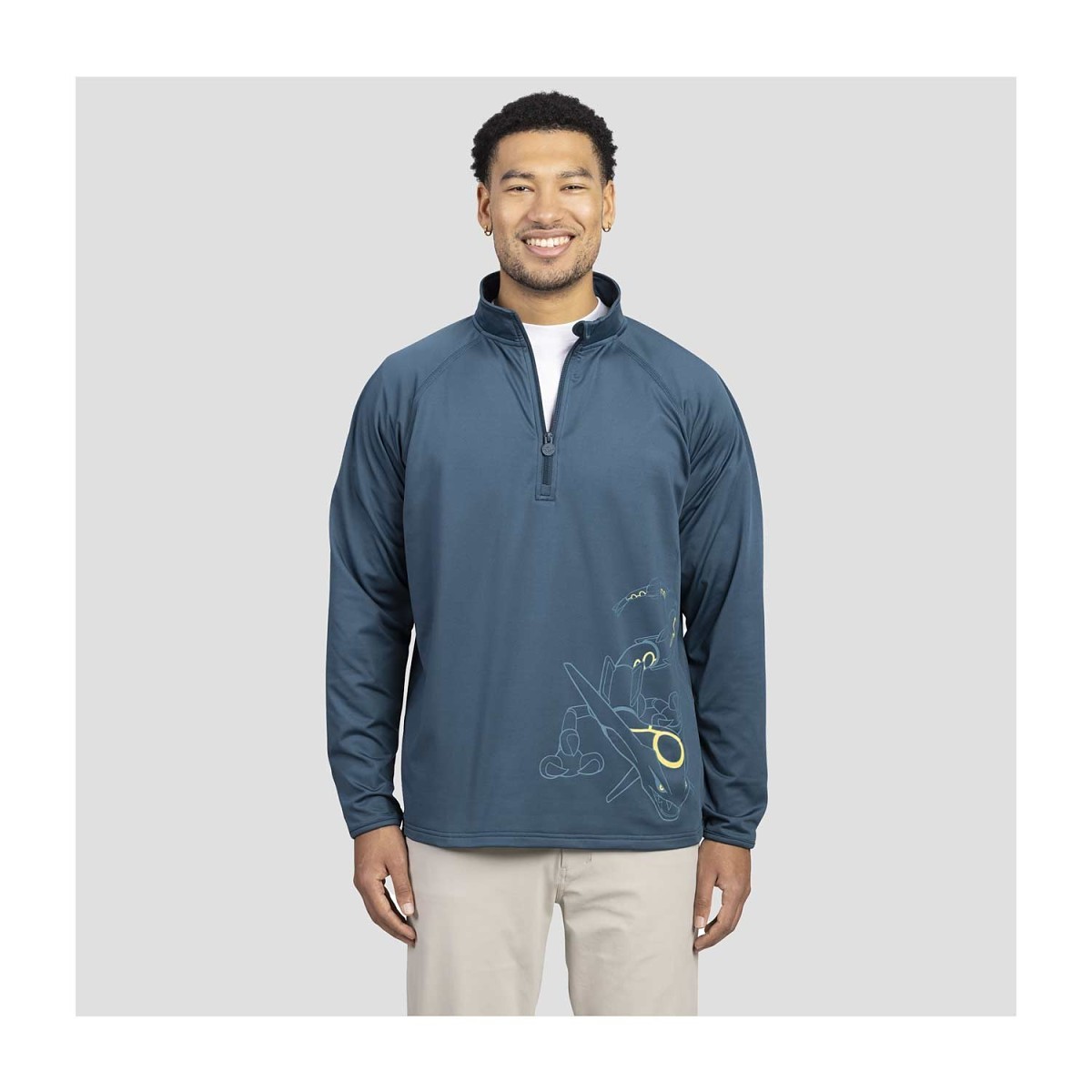 r*i様 JONES✖️CLUBHAUSコラボトレーナー Rayquaza Pokémon Clubhouse Quarter-Zip Pullover Sweatshirt - Men