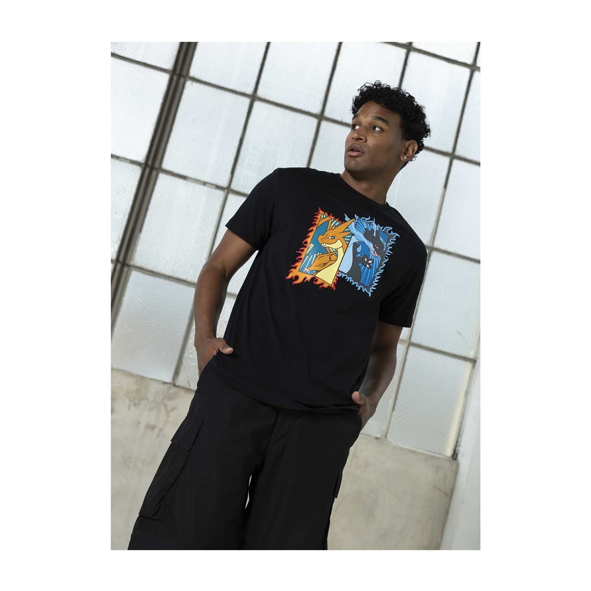 トップス POKEMON MEGA PIGMENT Tee size2 BLACK Mega Charizard X & Mega Charizard Y Black T-Shirt - Adult