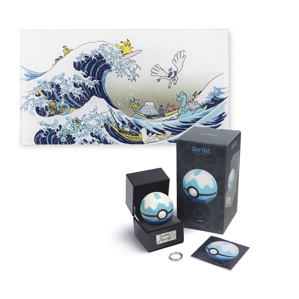Great Wave Pikachu & Friends Wall Art & Dive Ball Bundle