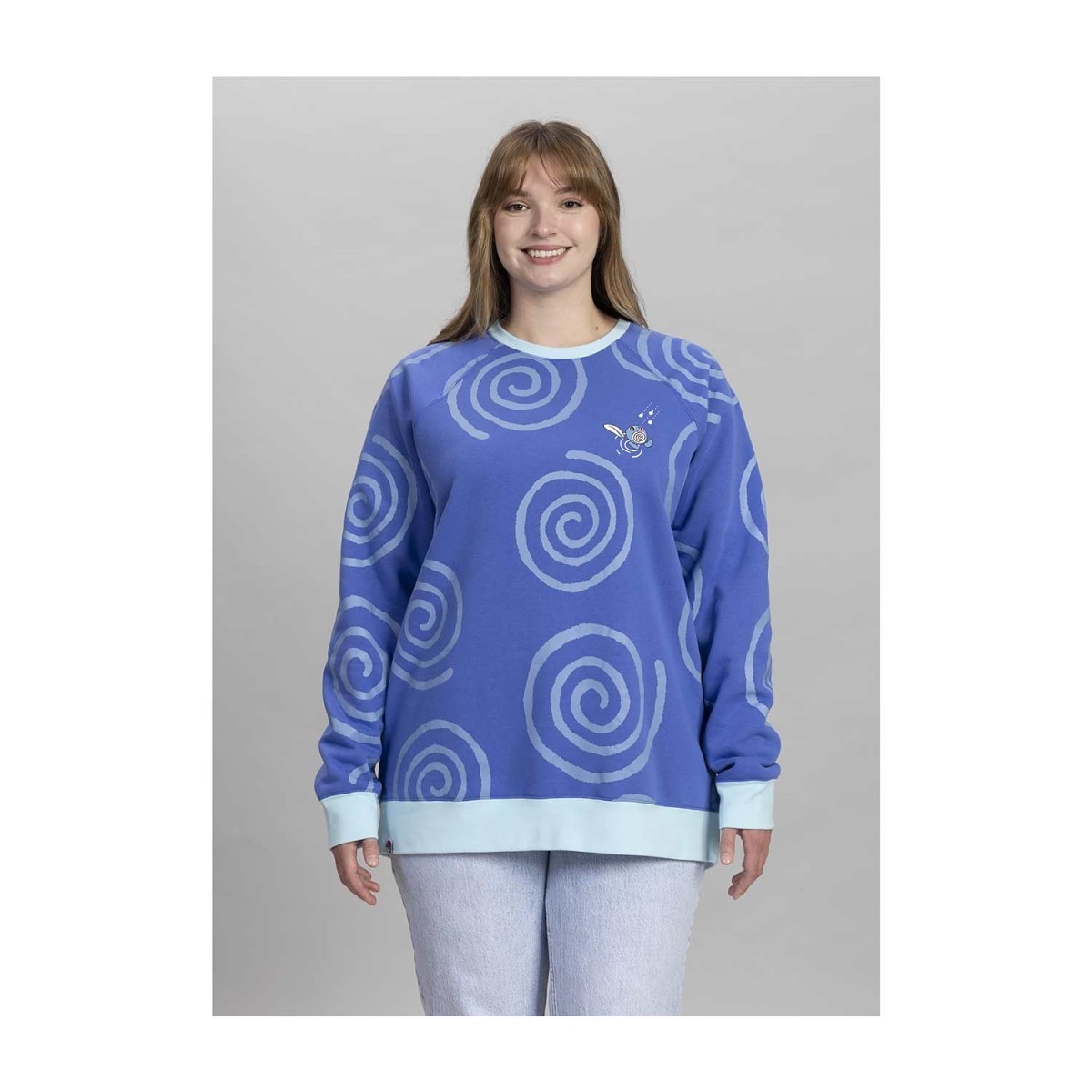 Poliwag Blue Crew Neck Sweatshirt - Adult | Pokémon Center Canada