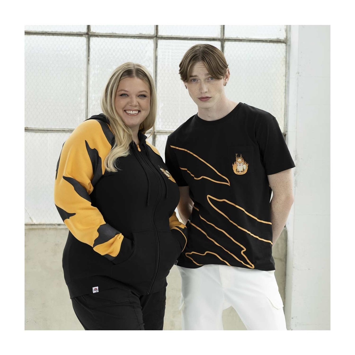 Growlithe Black Zip-Up Hoodie - Adult | Pokémon Center Official Site Growlithe Black Zip-Up Hoodie - Adult | Pokémon Center Official Site