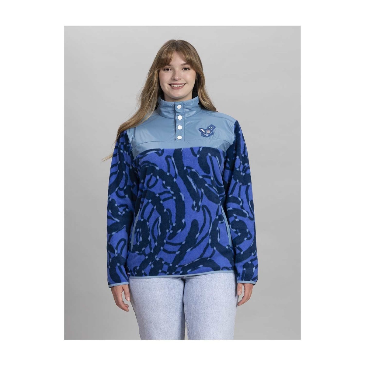 Poliwag Blue Quarter-Snap Pullover Jacket | Pokémon Center Canada