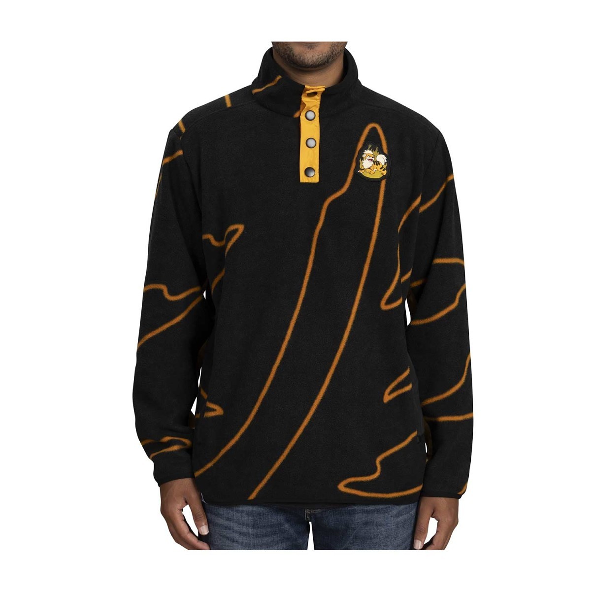 Growlithe Black Quarter-Snap Pullover Jacket | Pokémon Center
