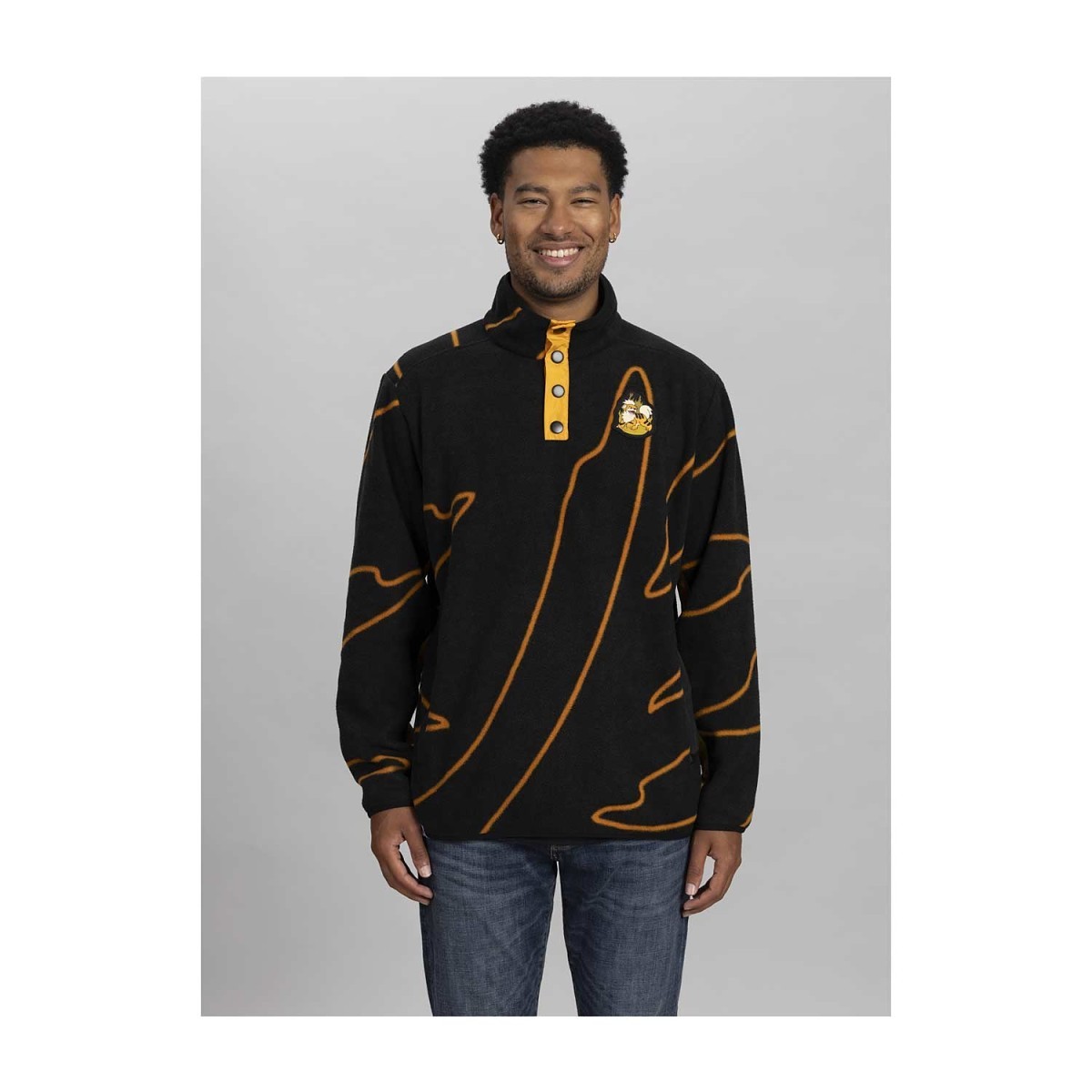 Growlithe Black Quarter-Snap Pullover Jacket | Pokémon Center