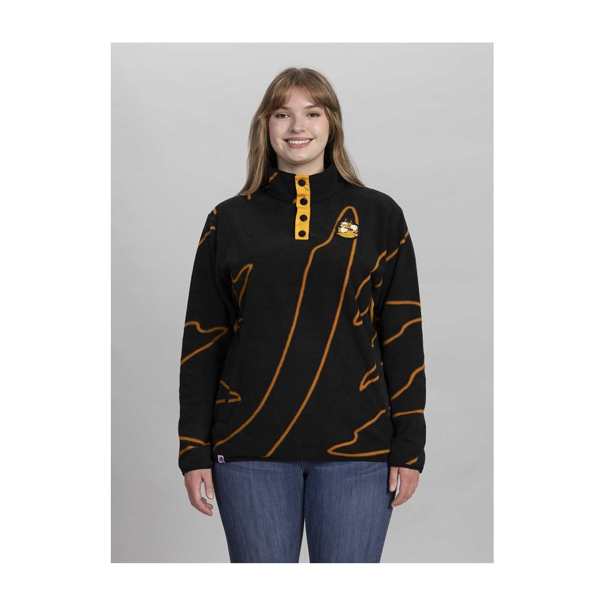 Growlithe Black Quarter-Snap Pullover Jacket | Pokémon Center