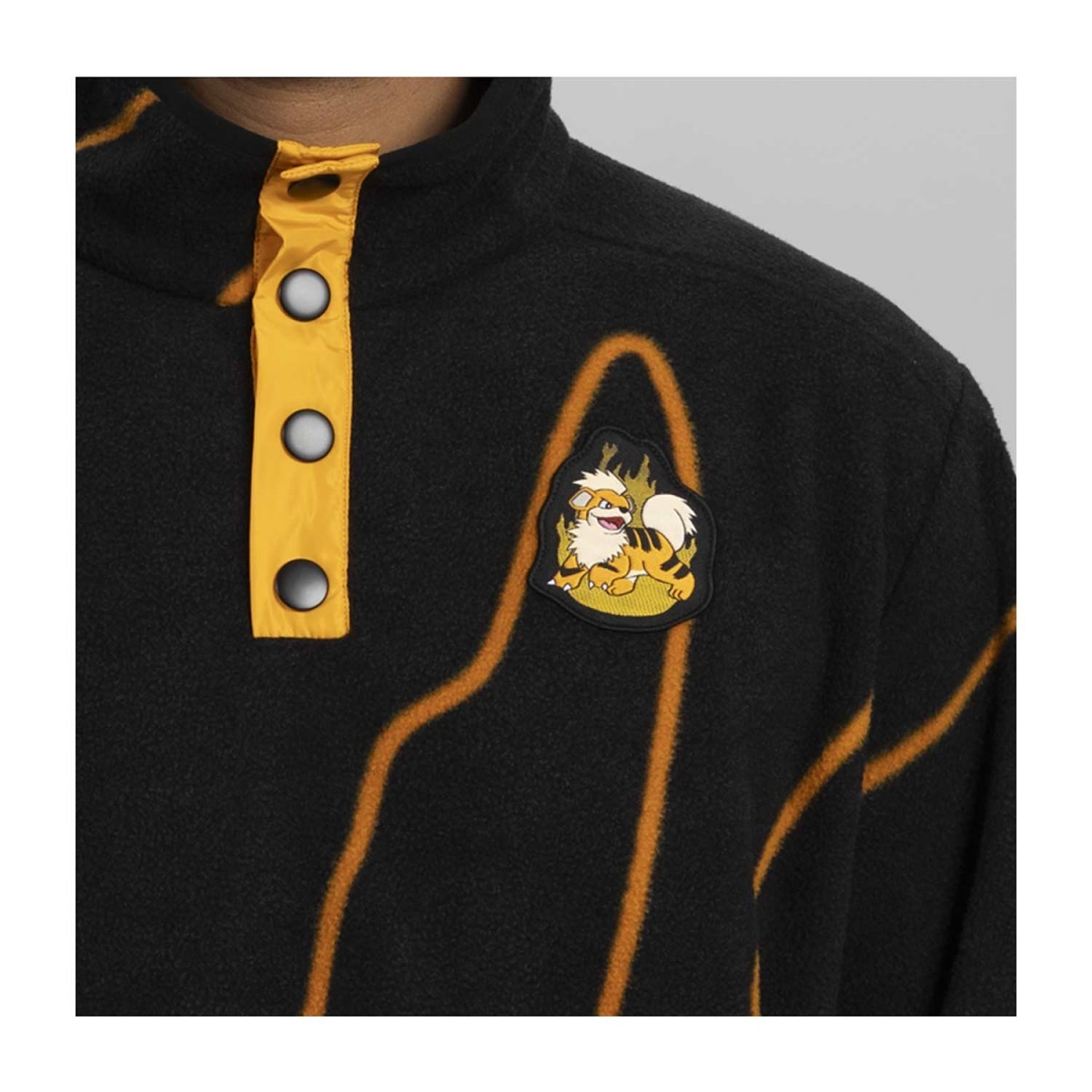 Growlithe Black Quarter-Snap Pullover Jacket | Pokémon Center