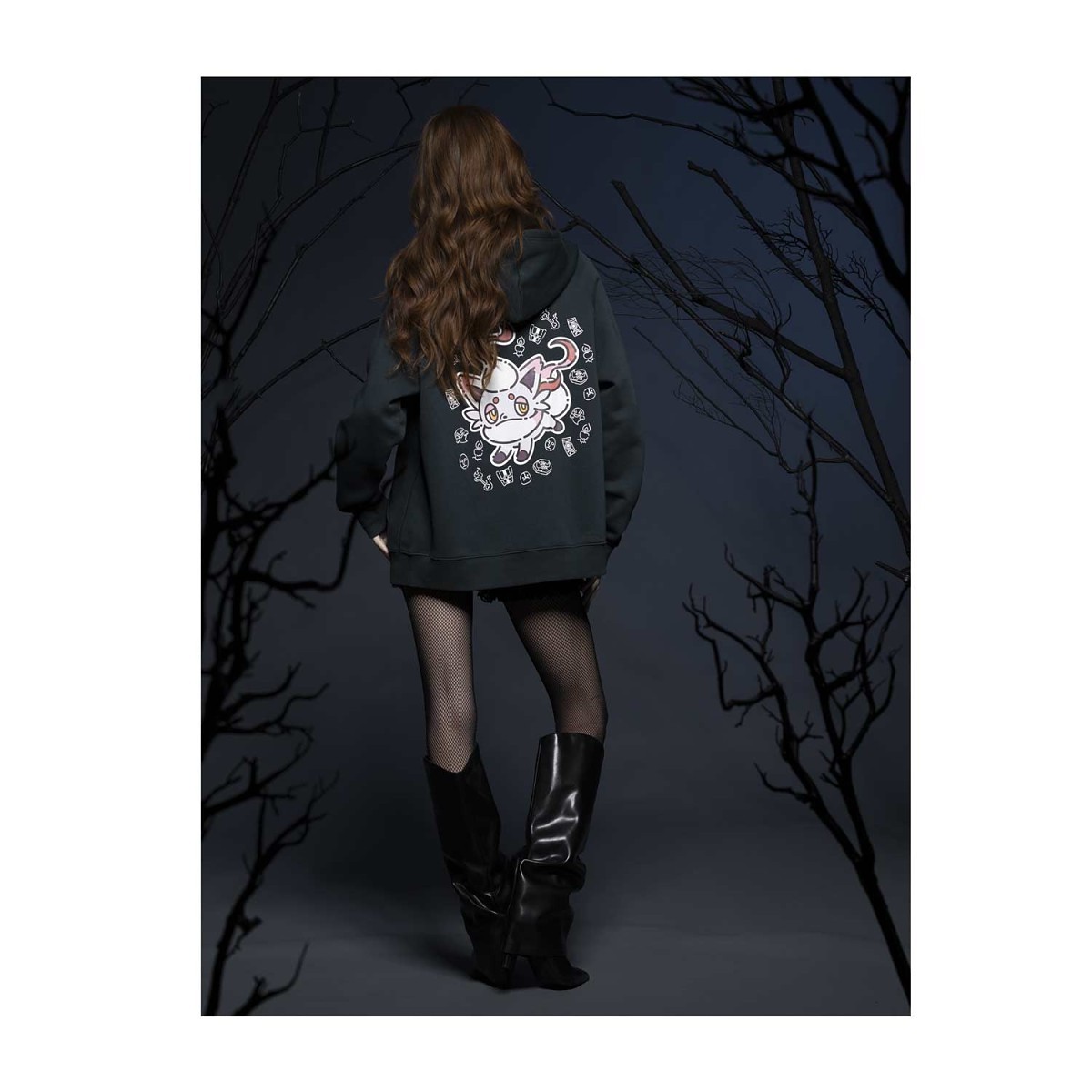 ★SHUUU★ Hisuian Zorua Charming & Ghostly Zip-Up Hoodie - Adult