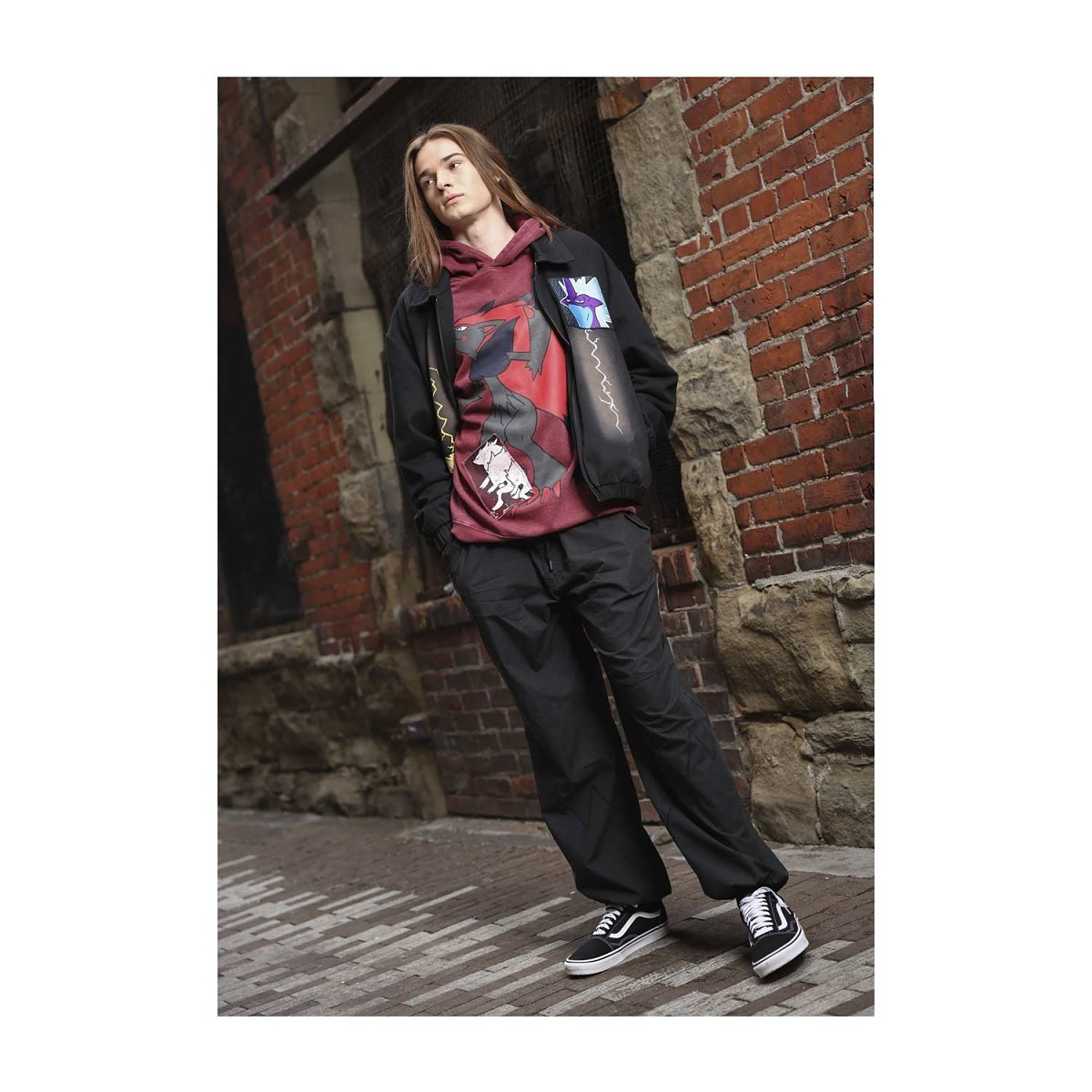 ボトムス HELLO LUPO Cappuccino Trousers - Black D Obstruct Dark Noise Relaxed-Fit Pants - Men | Pokémon Center