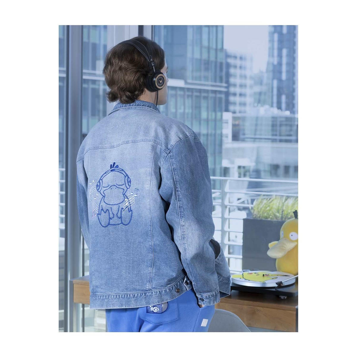 Analog Beats Lo-Fi Loungewear Blue Denim Jacket - Adult | Pokémon