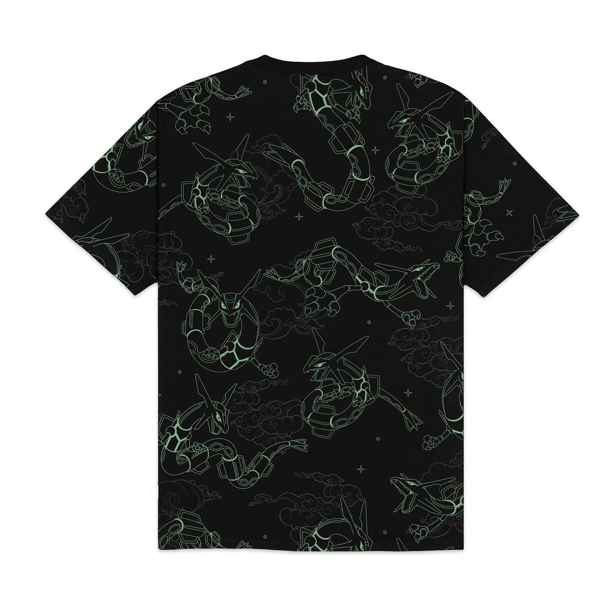 Pokémon × Dolly Noire: Rayquaza Pattern Black T-Shirt - Adult