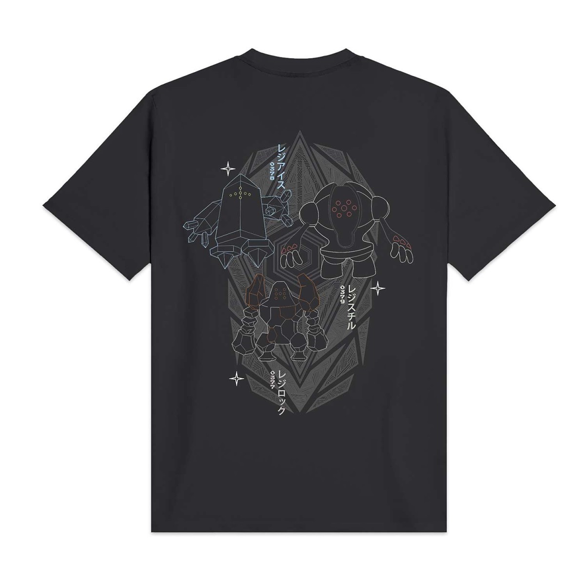 Pokémon × Dolly Noire: Regirock, Regice & Registeel Black T-Shirt
