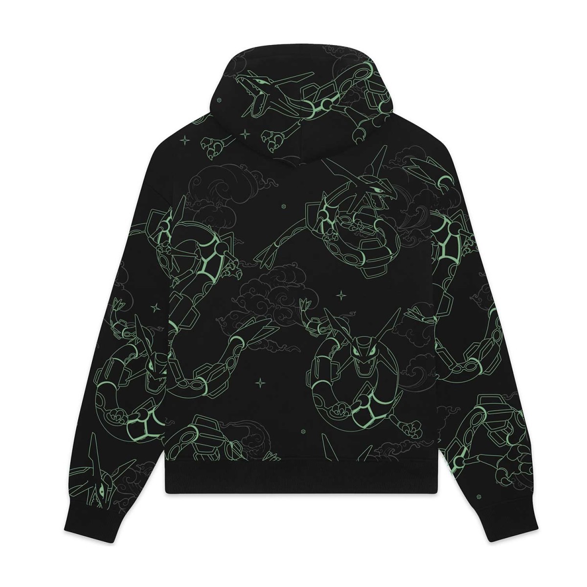 Pokémon × Dolly Noire: Rayquaza Pattern Black Hoodie - Adult