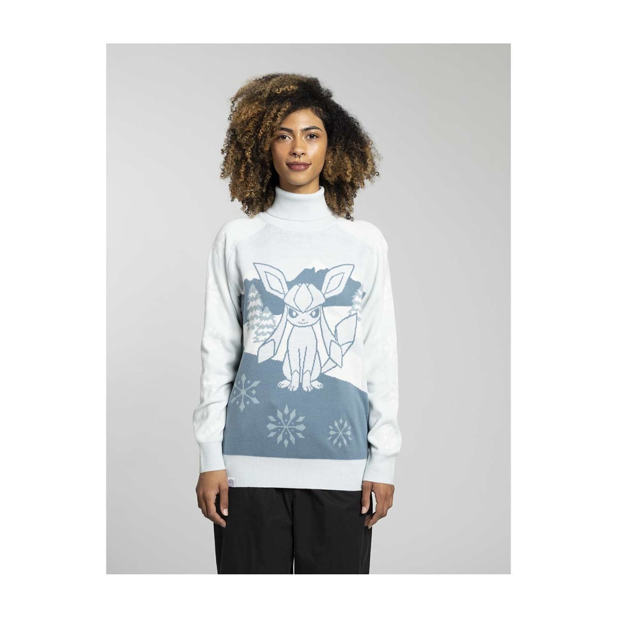 Glaceon Pokémon Holiday Blue Turtleneck Sweater - Adult | Pokémon