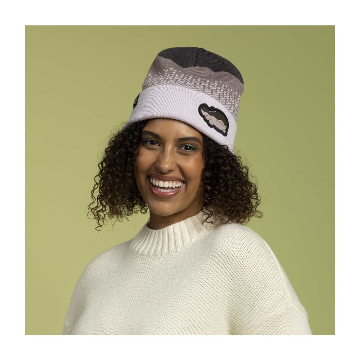 Clodsire Pokémon Holiday Brown Knit Beanie (One Size-Adult