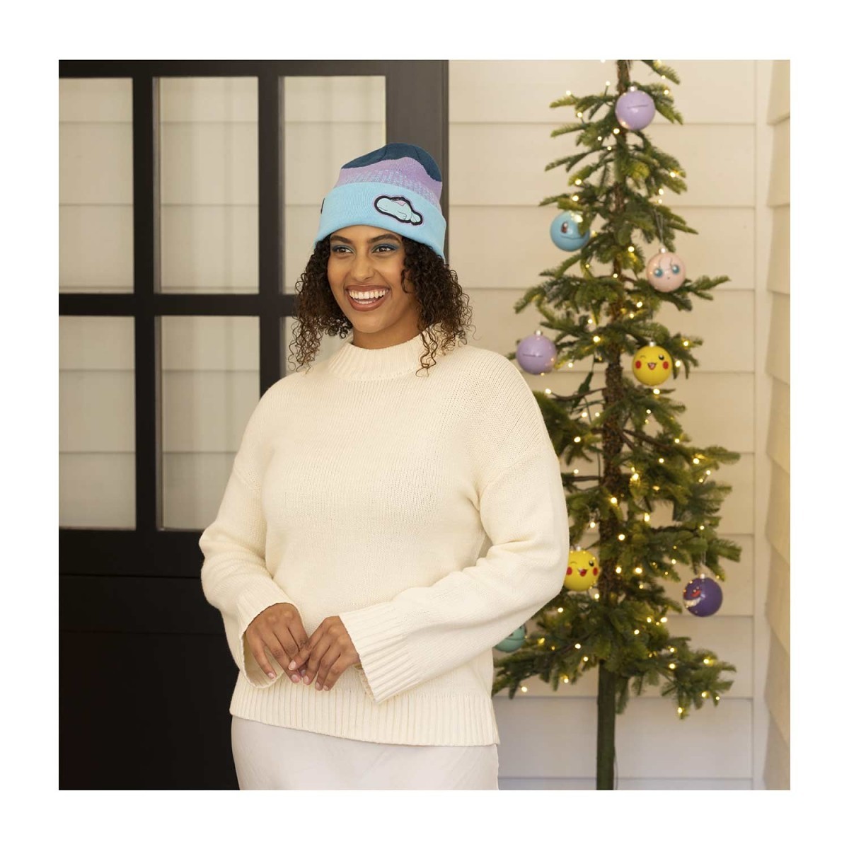 Quagsire Pokémon Holiday Blue Knit Beanie (One Size-Adult