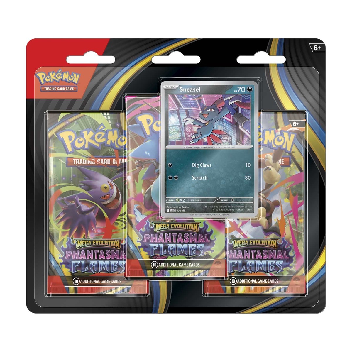 Pokmon TCG: Mega Evolution-Phantasmal Flames 3 Booster Packs & Sneasel Promo Card Pokmon TCG: Mega Evolution-Phantasmal Flames 3 Booster Packs & Sneasel Promo Card