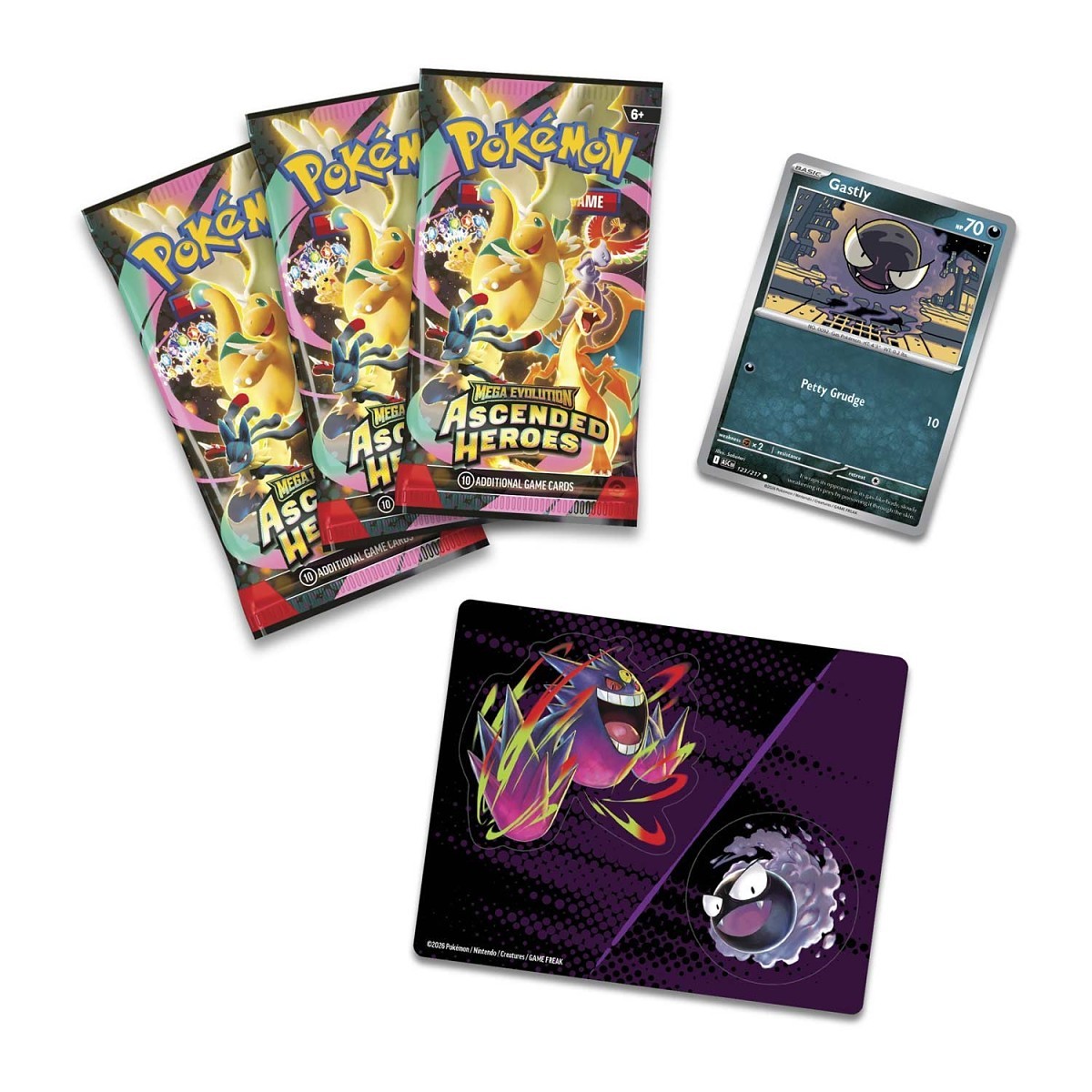 Pokemon Mega Evolution Tech Sticker ゴース Pokémon TCG: Mega Evolution-Ascended Heroes Tech Sticker