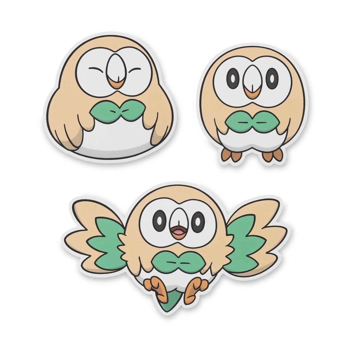 Rowlet Stickers (3-Pack) | Pokémon Center Canada Official Site