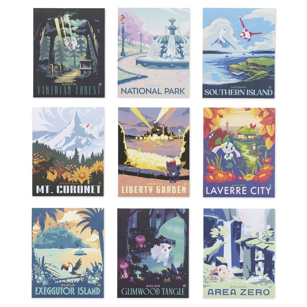 Explore Pokémon Posters (9-Pack) | Pokémon Center Official Site