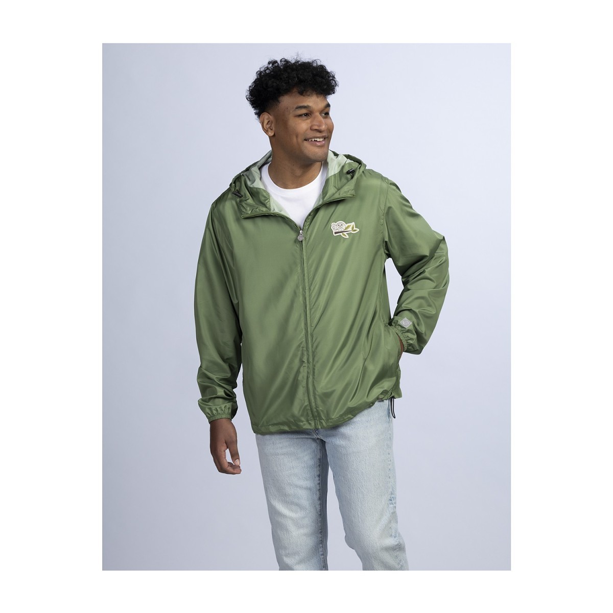 Rowlet Pokémon Lounge Green Lightweight Hooded Jacket - Adult