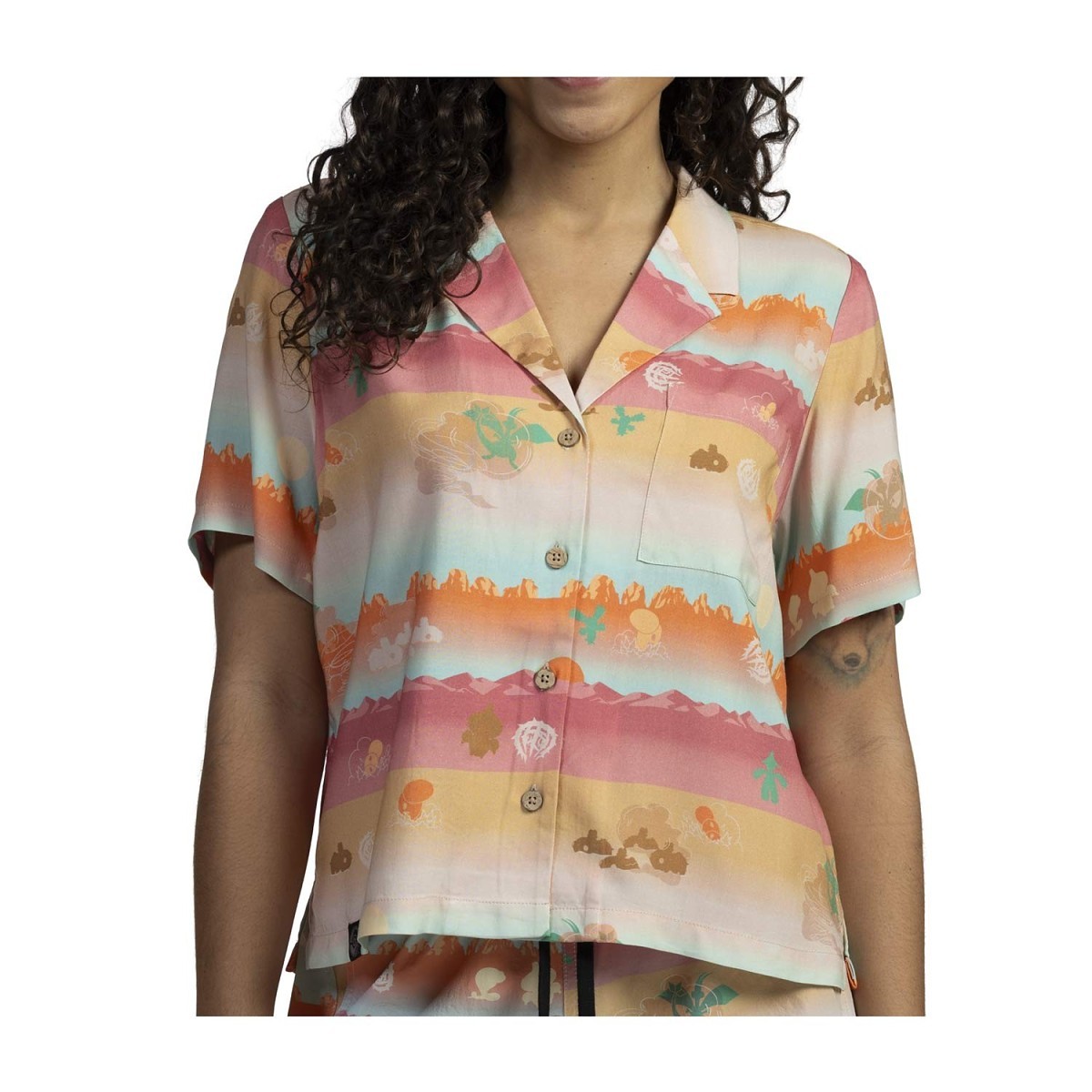 Flygon Merch Flygon & Friends Pokémon Tropical Button-Up Shirt - Women | Pokémon ...