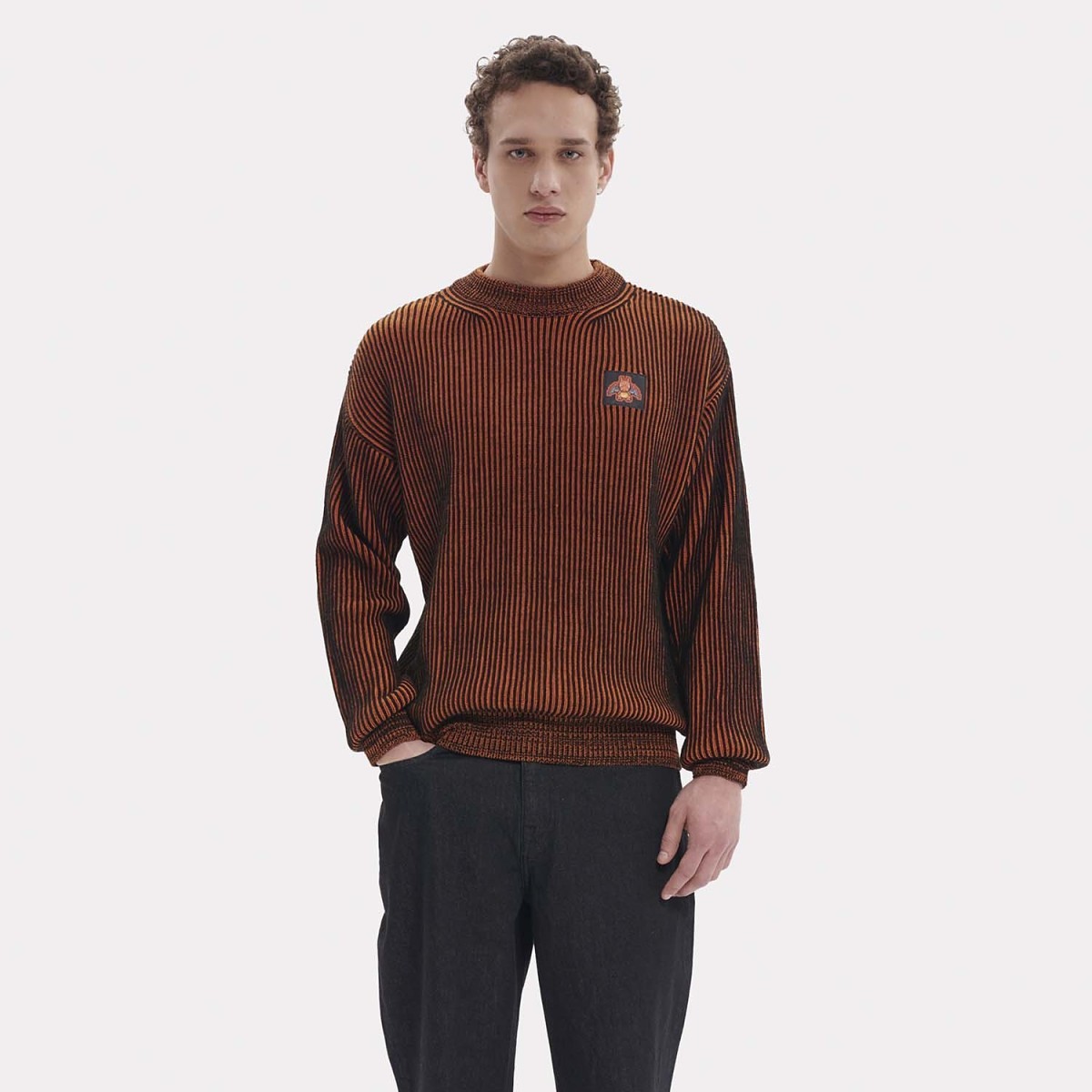 Pokémon × Dolly Noire: Striped Pixel Charizard Sweater - Adult