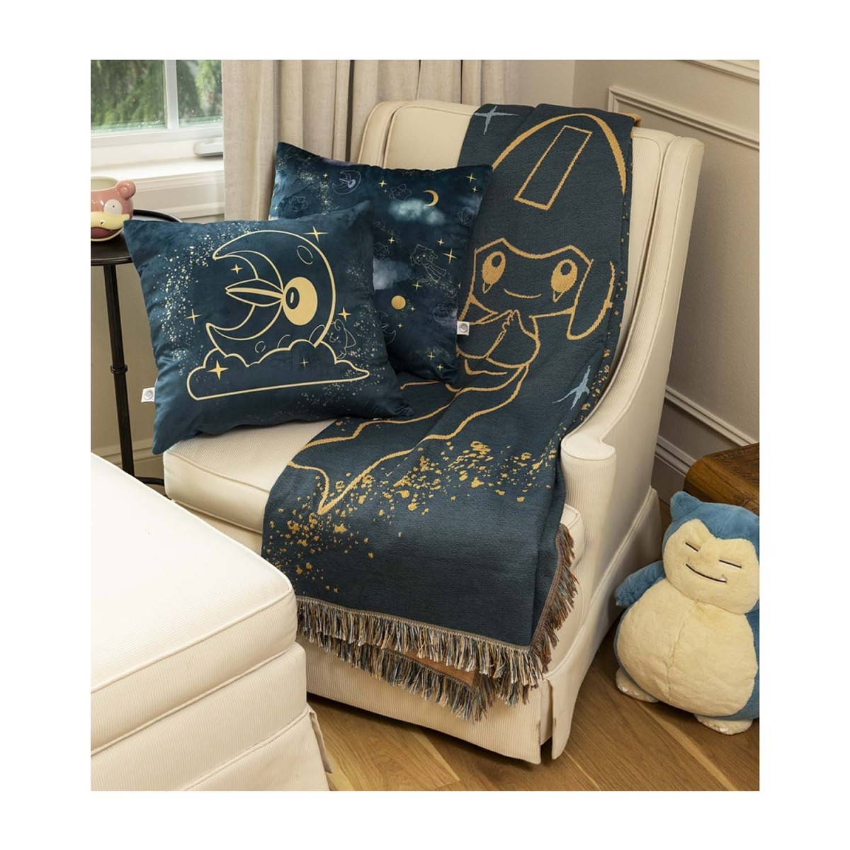 pokemon card blanket Jirachi Sleep Teal Jacquard Throw Blanket