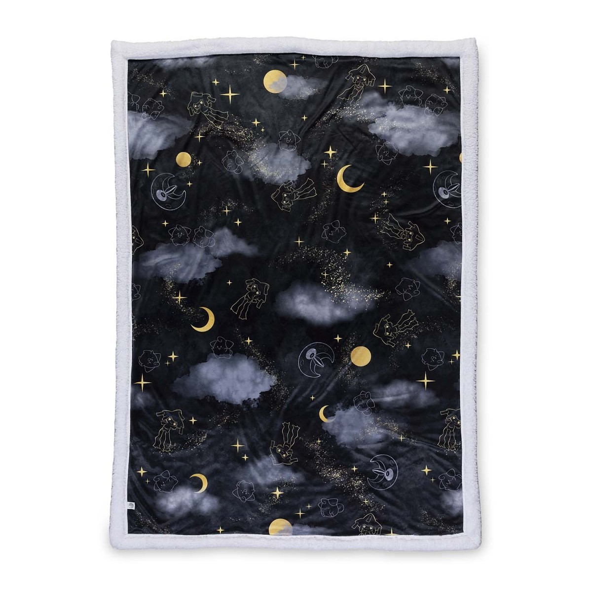 Jirachi Sleep Black Faux Shearling Throw Blanket
