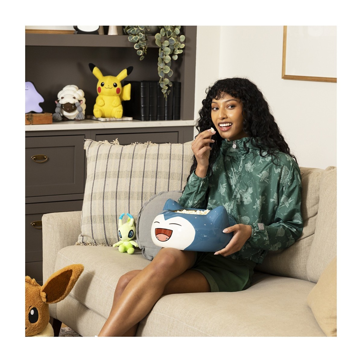 Peaceful Forest Pokémon Lounge Lightweight Hooded Crop Jacket