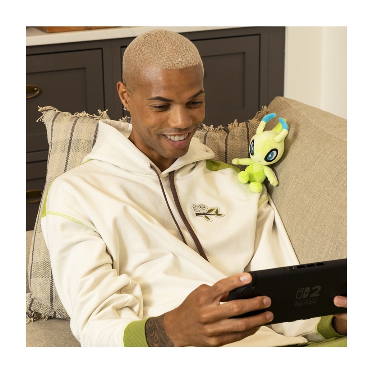 BUMP OF CHICKEN Sphere ReadeRage スウェット Rowlet Pokémon Lounge White Fleece Pullover Hoodie - Adult