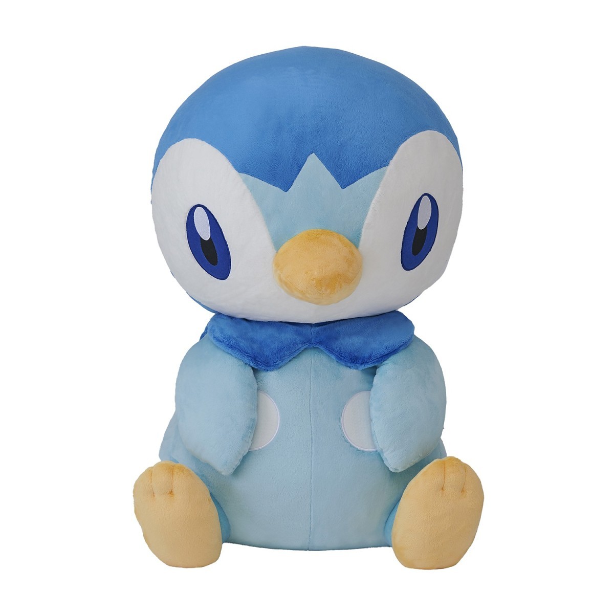 Piplup Pokédex-Size Poké Plush - 31 In. tampak duduk dengan bentuk bulat menggemaskan